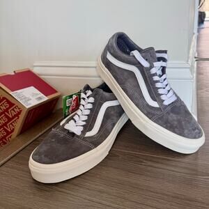 Vans Old Skool Suede Low Top Sneakers Gray White Skate Shoes Mens 8 / Womens 9.5